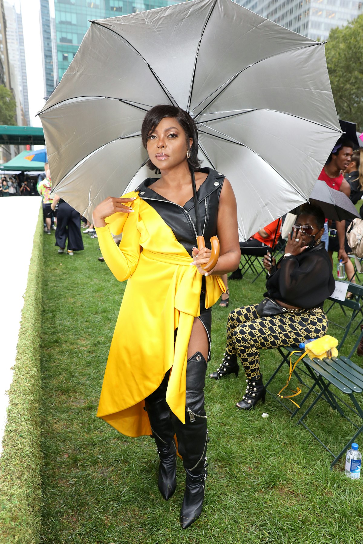 Taraji P. Henson attends the Moschino SS22 show on September 09, 2021 in New York City. 