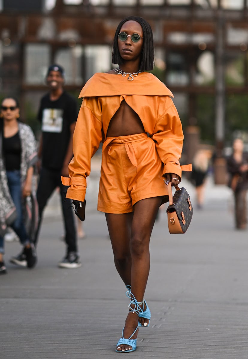 New York Fashion Week Spring 2022 street style.