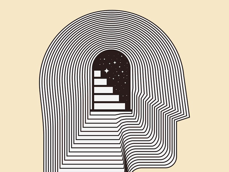 head, art, maze