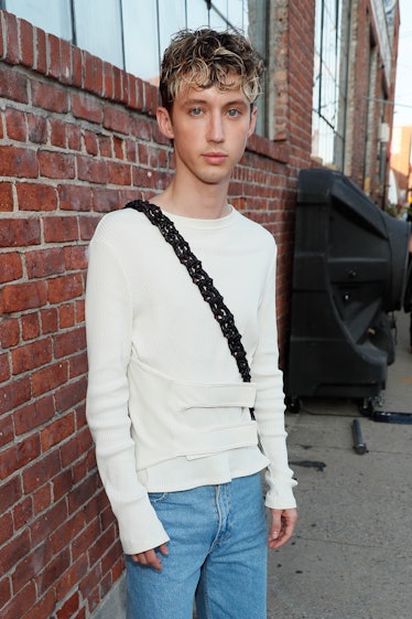 Troye Sivan attends the front row for Eckhaus Latta during NYFW: The Shows on September 10, 2021 in ...