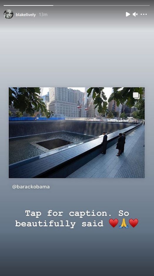 Blake Lively pays tribute to 9/11 victims in an Instagram story.