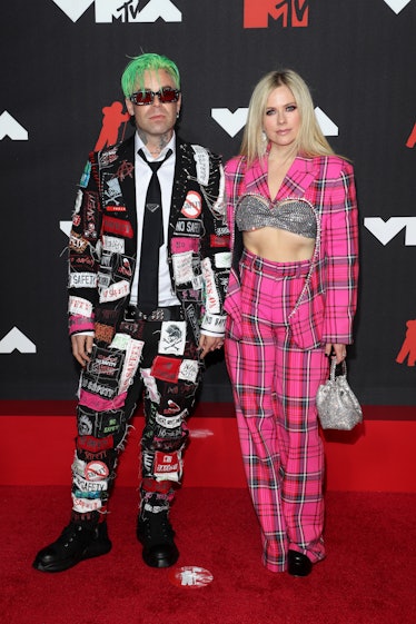 Mod Sun and Avril Lavigne attend the 2021 MTV Video Music Awards at Barclays Center on September 12,...