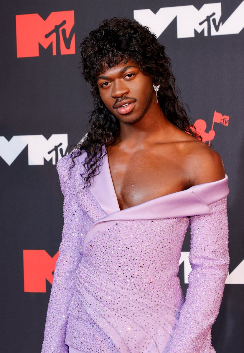  Lil Nas X attends the 2021 MTV Video Music Awards at Barclays Center on September 12, 2021 in the B...