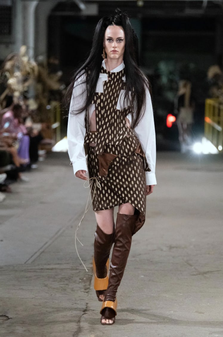 A model walking the runway for Luar during New York Fashion Week Spring 2022