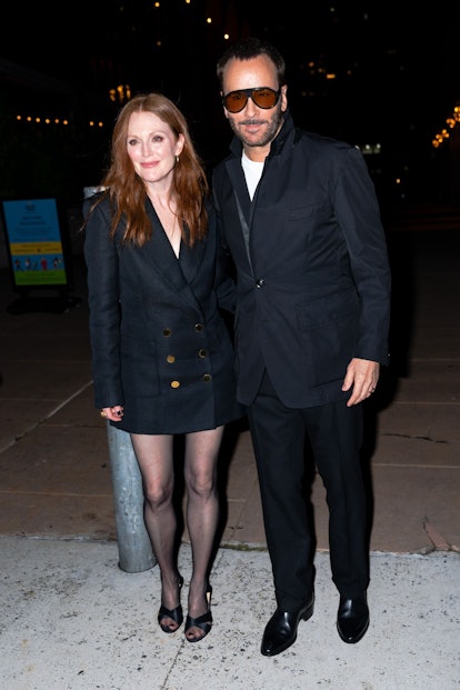 Julianne Moore (L) and Tom Ford attend the Tom Ford fashion show during New York Fashion Week at the...