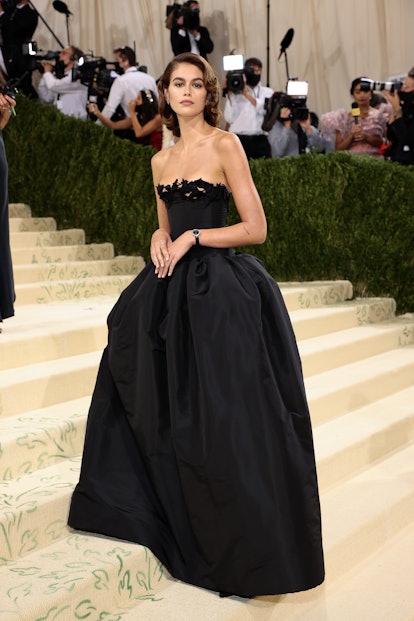 Kaia Gerber attends The 2021 Met Gala Celebrating In America: A Lexicon Of Fashion at Metropolitan M...