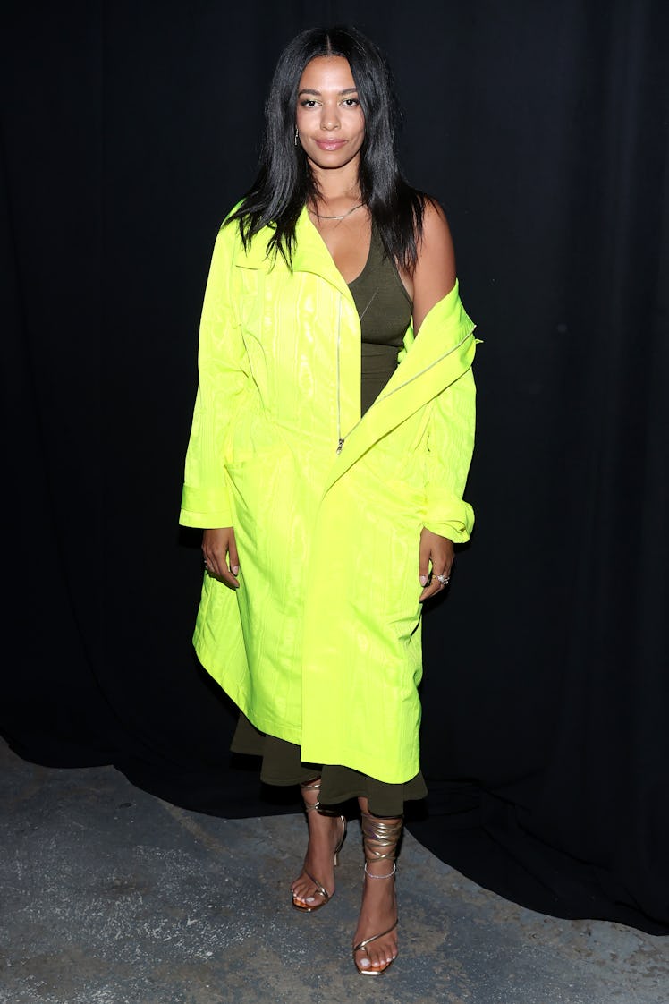  Aurora James attends the front row for Brandon Maxwell during NYFW: The Shows on September 10, 2021...