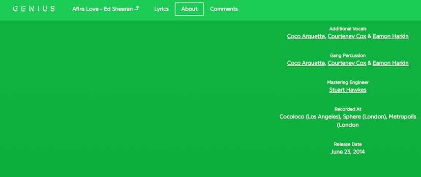 Courteney Cox is credited for her vocals on Ed Sheeran’s “Afire Love”