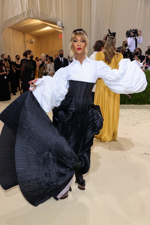 MJ Rodriguez attends The 2021 Met Gala Celebrating In America: A Lexicon Of Fashion at Metropolitan ...