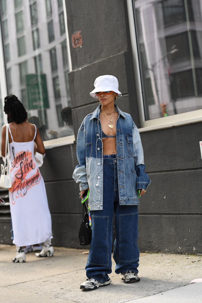 New York Fashion Week Spring 2022 street style.