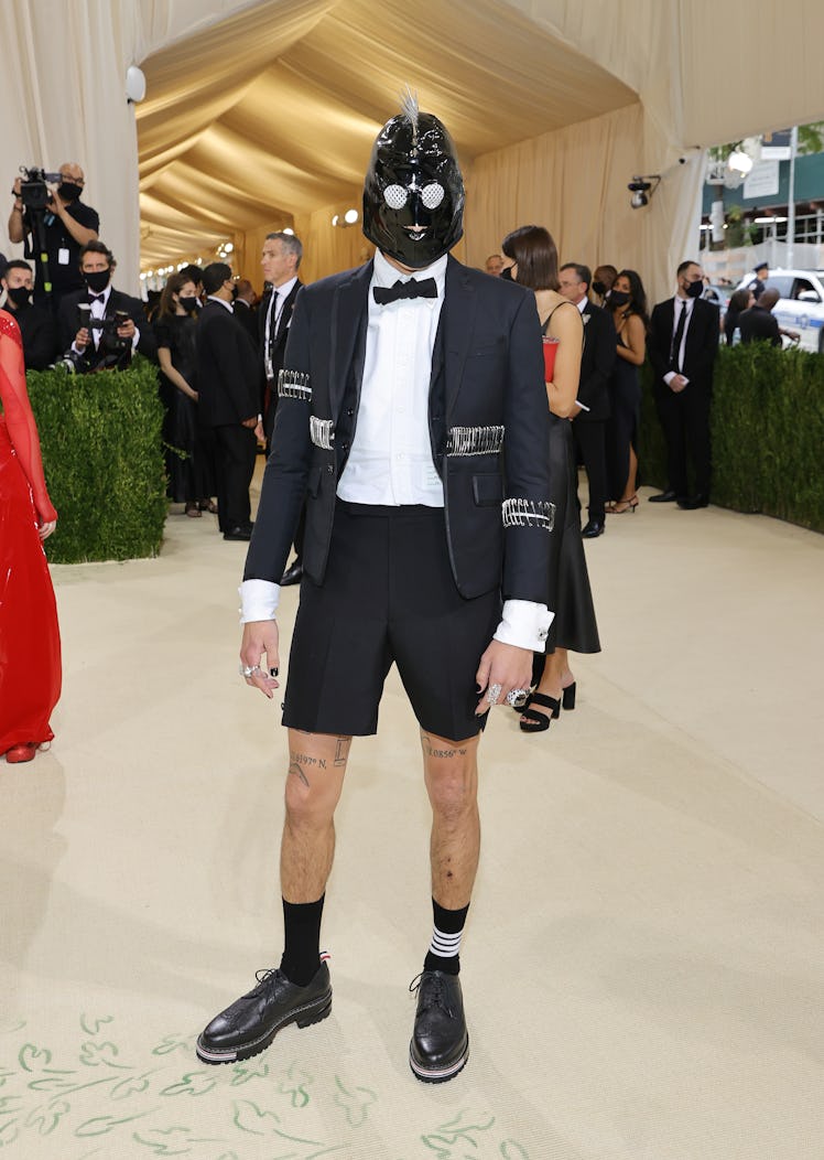  Evan Mock attends The 2021 Met Gala Celebrating In America: A Lexicon Of Fashion at Metropolitan Mu...