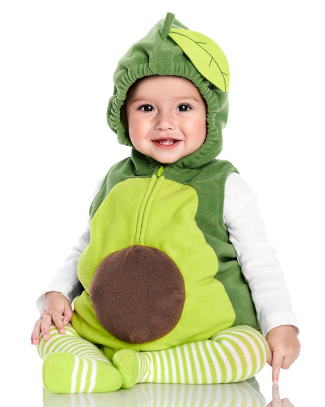 Baby dressed up as an avocado