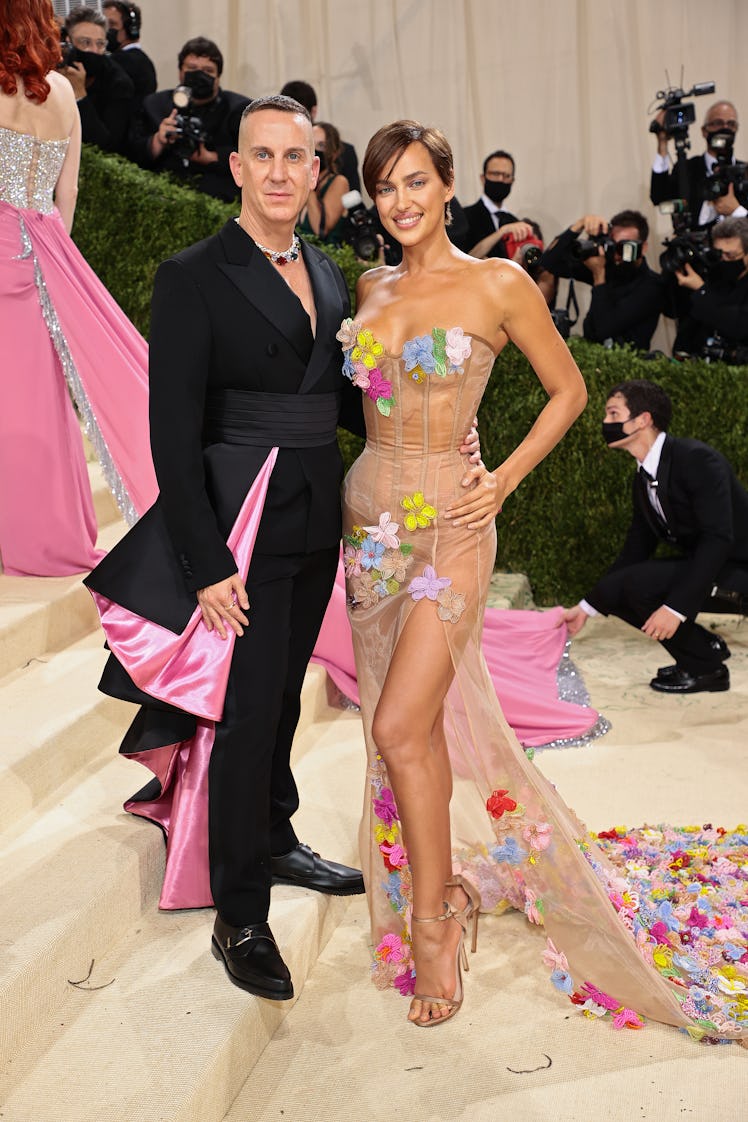 Jeremy Scott and Irina Shayk attend The 2021 Met Gala Celebrating In America: A Lexicon Of Fashion a...