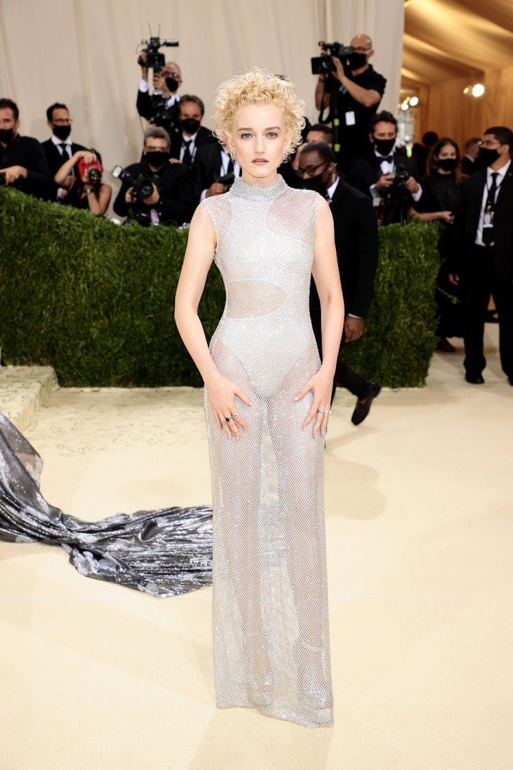  Julia Garner attends The 2021 Met Gala Celebrating In America: A Lexicon Of Fashion at Metropolitan...