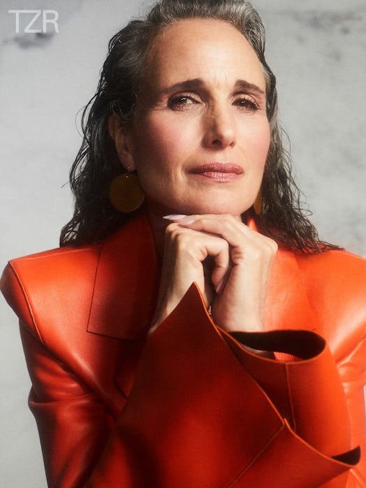 TZR cover star Andie MacDowell's beauty routine includes barely there foundation.