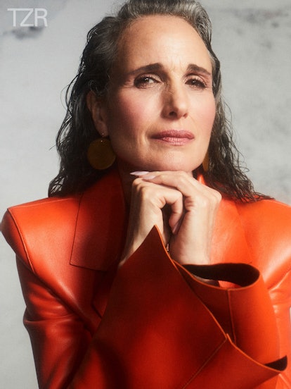 TZR cover star Andie MacDowell's beauty routine includes barely there foundation.