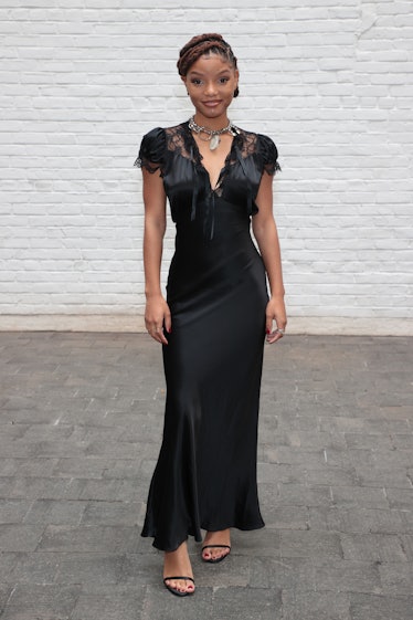  Halle Bailey attends the front row for Rodarte during NYFW: The Show on September 11, 2021 in New Y...