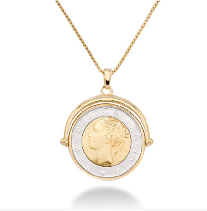 Miabella Italian Lira Coin Pendant Necklace