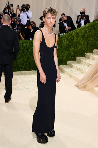  Troye Sivan attends The 2021 Met Gala Celebrating In America: A Lexicon Of Fashion at Metropolitan ...