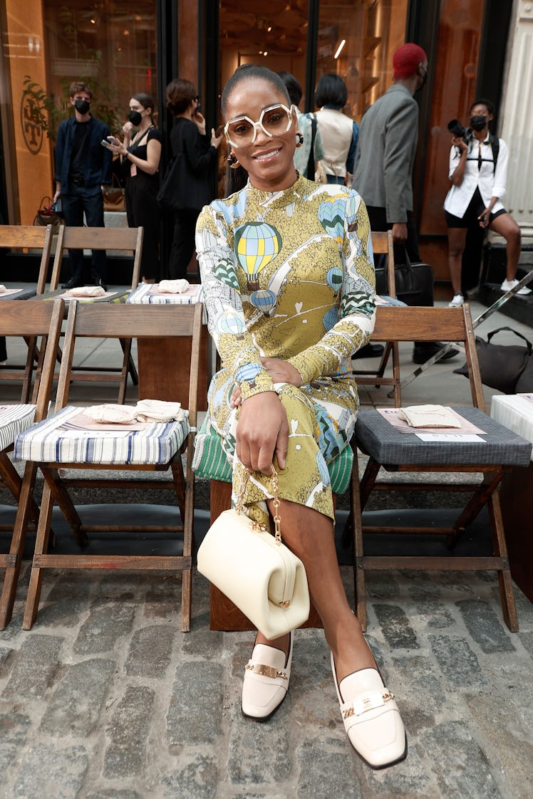Keke Palmer attends the Tory Burch Spring/Summer 2022 Collection & Mercer Street Block Party on Sept...