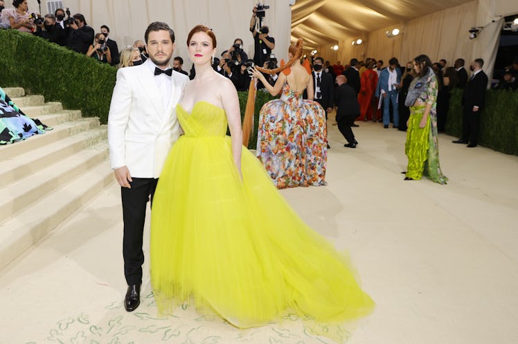 Kit Harington and Rose Leslie attend The 2021 Met Gala Celebrating In America: A Lexicon Of Fashion ...
