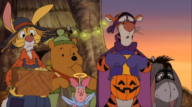 Pooh's Heffalump Halloween Movie features Lumpy, a baby elephant not in the original books.