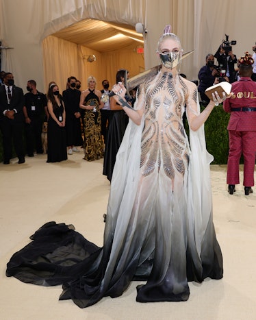 Grimes attends The 2021 Met Gala Celebrating In America: A Lexicon Of Fashion at Metropolitan Museum...