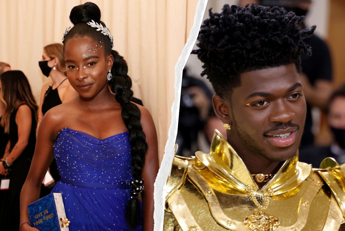 Celebrities wearing face gems at the 2021 Met Gala, from Amanda Gorman to Lil Nas X. 