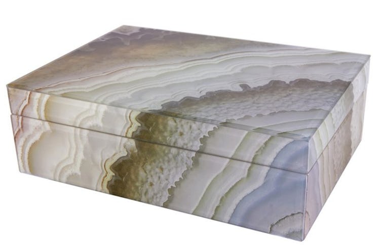 Tahoe Decorative Box, Marbled Mocha