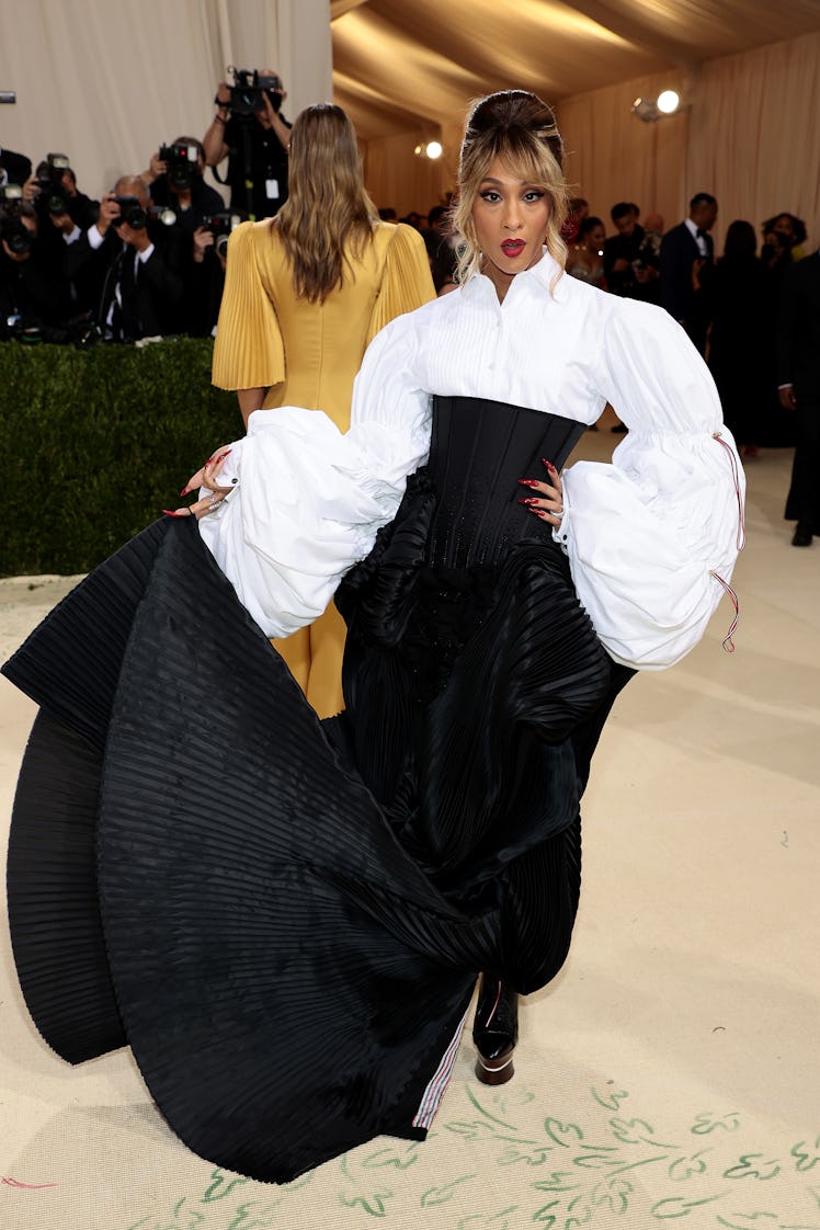 Mj Rodriguez attends The 2021 Met Gala Celebrating In America: A Lexicon Of Fashion at Metropolitan ...