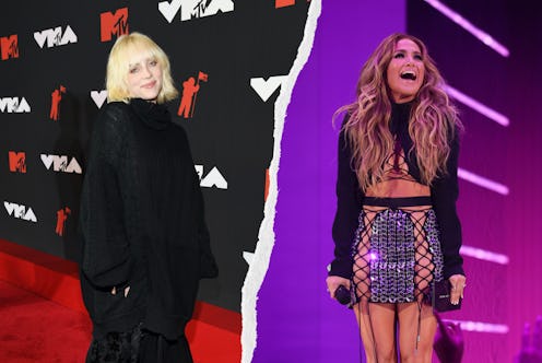 A VMAs moment between Billie Eilish and Jennifer Lopez had Twitter talking Sept. 12. Photos via Gett...