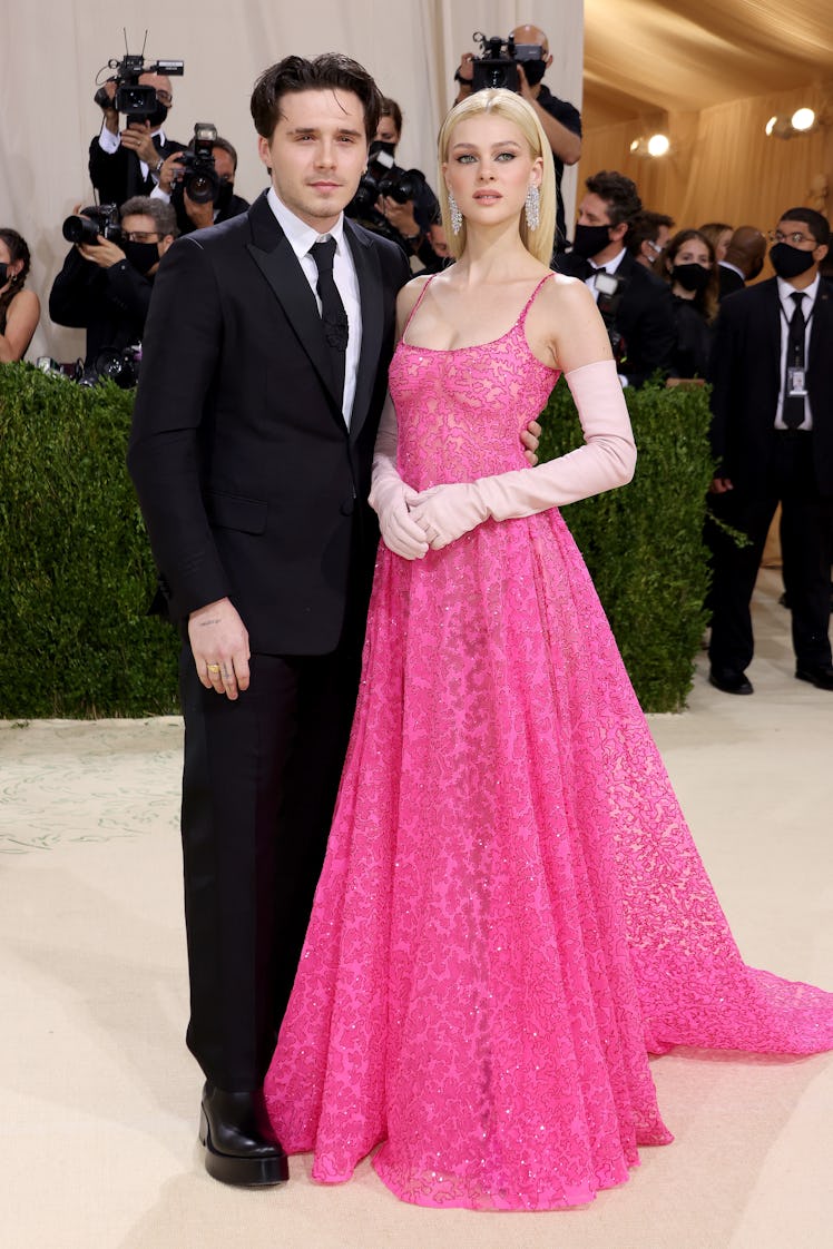 Brooklyn Beckham and Nicola Peltz attend The 2021 Met Gala Celebrating In America: A Lexicon Of Fash...