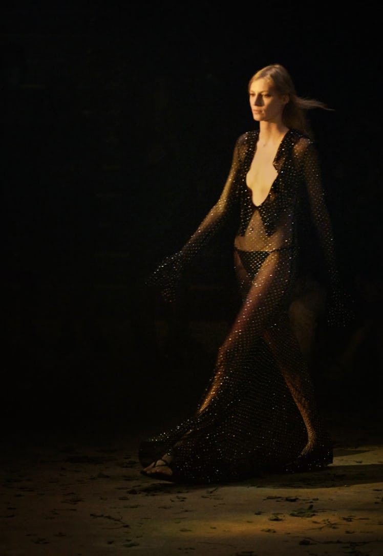 A model wearing Khaite during New York Fashion Week Spring 2022