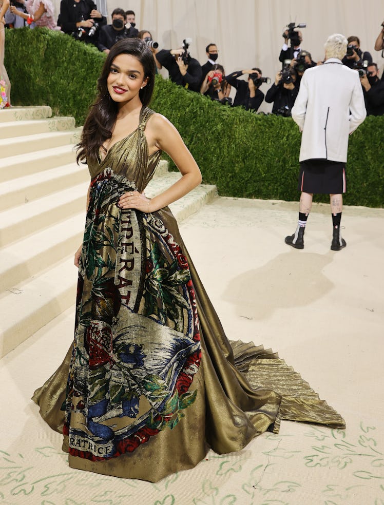 Rachel Zegler attends The 2021 Met Gala Celebrating In America: A Lexicon Of Fashion at Metropolitan...