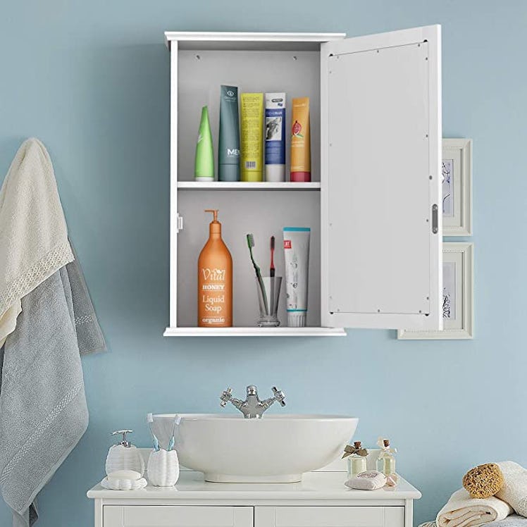 Tangkula Mirrored Bathroom Cabinet Hidden Storage