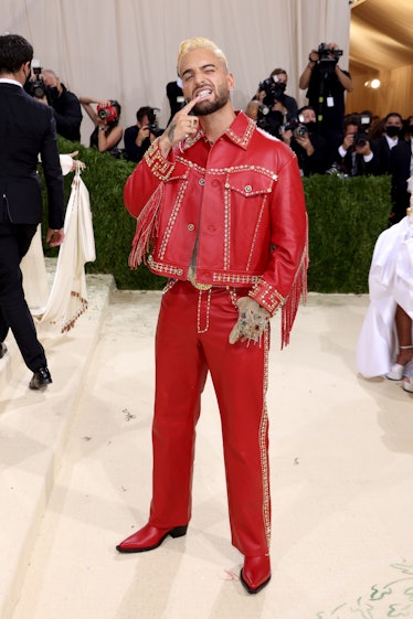 Maluma attends The 2021 Met Gala Celebrating In America: A Lexicon Of Fashion at Metropolitan Museum...