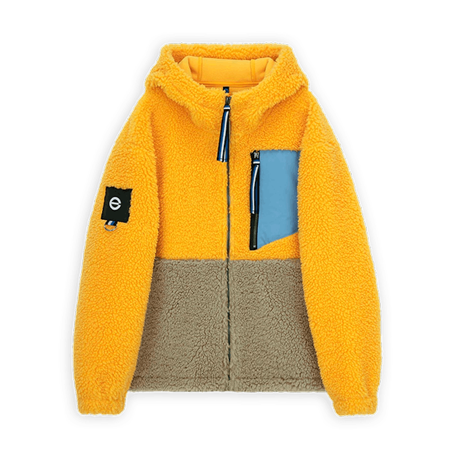 mutlicolor fleece jacket from sustainable brand, Edit+