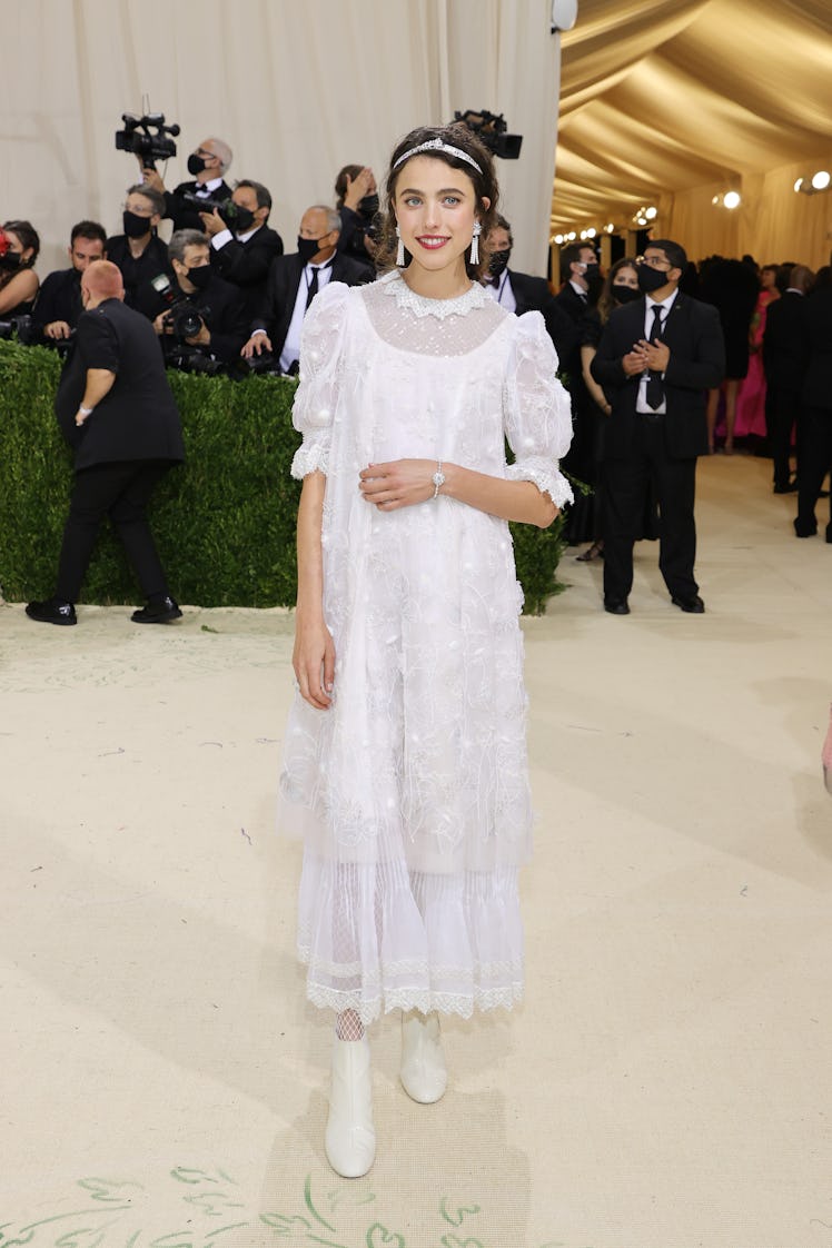  Margaret Qualley attends The 2021 Met Gala Celebrating In America: A Lexicon Of Fashion at Metropol...