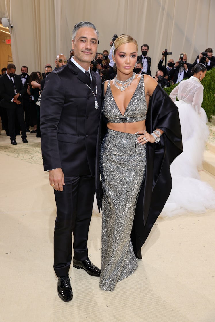 Taika Waititi and Rita Ora attend The 2021 Met Gala Celebrating In America: A Lexicon Of Fashion at ...