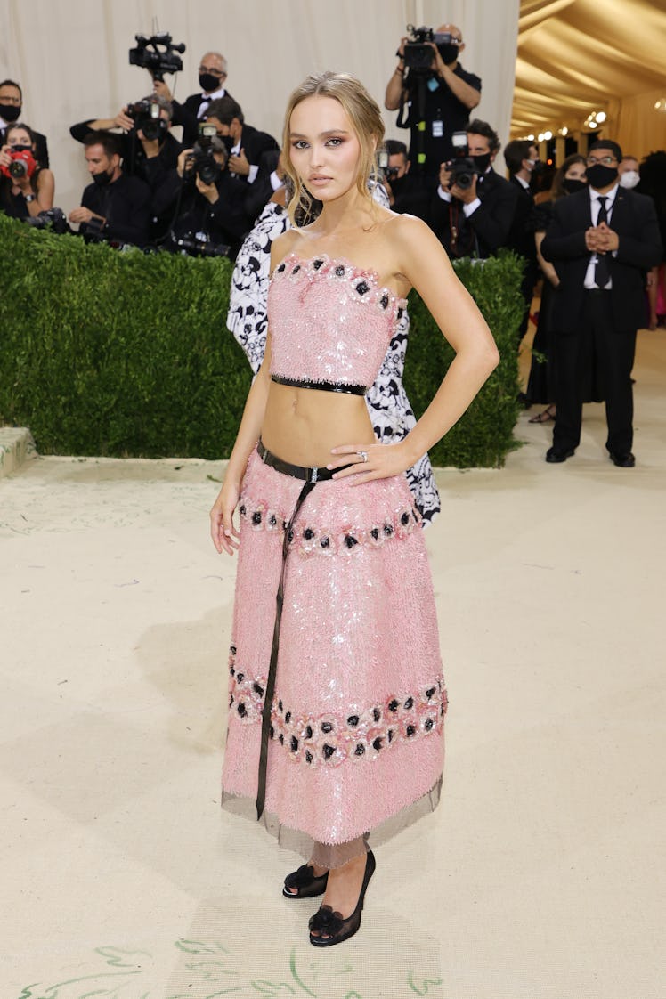 Lily-Rose Depp attends The 2021 Met Gala Celebrating In America: A Lexicon Of Fashion at Metropolita...
