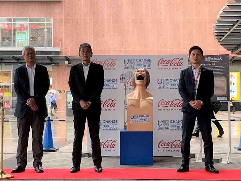 A press conference unveiling the Attack on Titan campaign