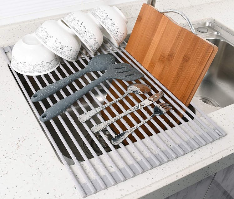 Surpahs Over The Sink Multipurpose Roll-Up Dish Drying Rack