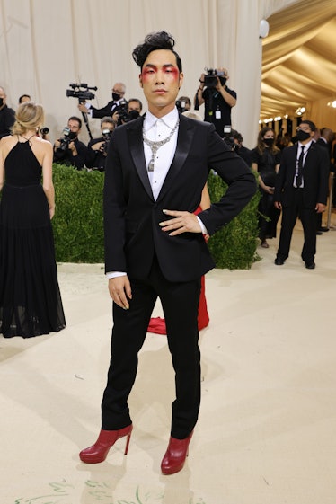 Eugene Lee Yang attends The 2021 Met Gala Celebrating In America: A Lexicon Of Fashion at Metropolit...