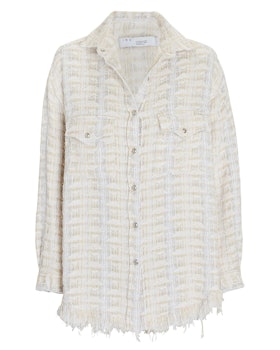 Marsh Fringed Tweed Shirt Jacket