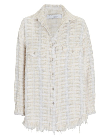 Marsh Fringed Tweed Shirt Jacket