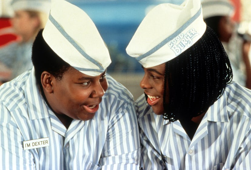 Kenan Thompson and Kel Mitchell smiling in a scene from the film 'Good Burger.'