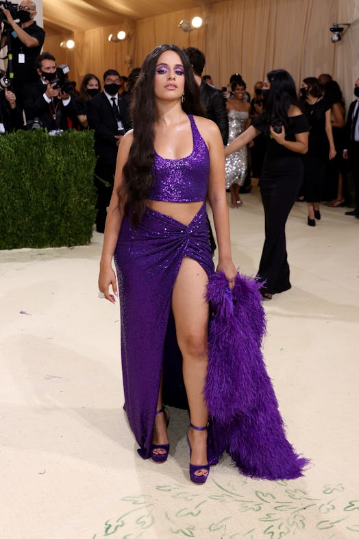 Camila Cabello and attends The 2021 Met Gala Celebrating In America: A Lexicon Of Fashion at Metropo...