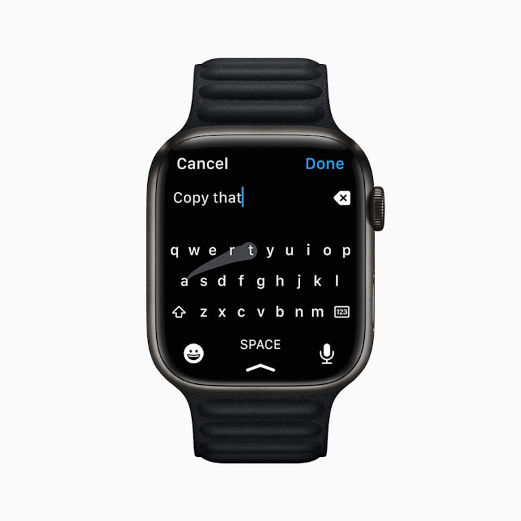 Apple's next version of watchOS includes a full keyboard. 