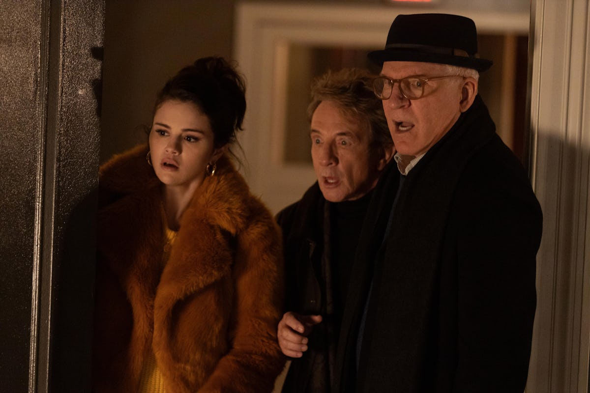 Mabel (Selena Gomez), Oliver (Martin Short) and Charles (Steve Martin) in Only Murders In The Build...