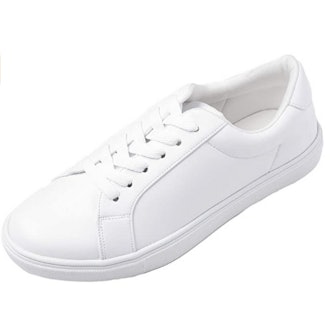 Feversole PU Leather Lace-Up Sneakers